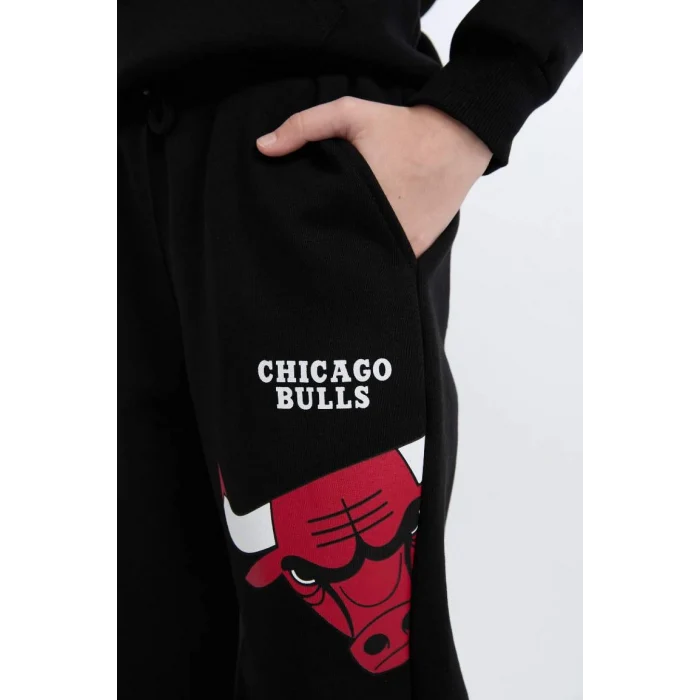 D8016 NBA Chicago Bulls Beli Paçası Lastikli Jogger Eşofman Altı
