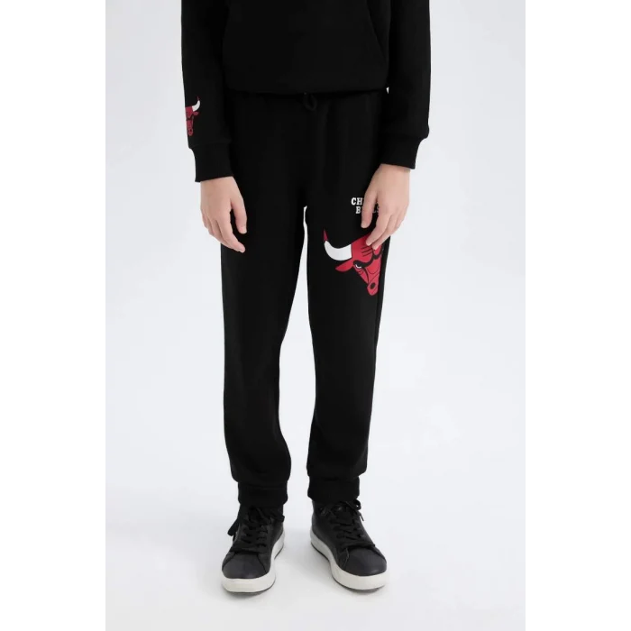 D8016 NBA Chicago Bulls Beli Paçası Lastikli Jogger Eşofman Altı