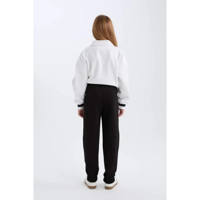 D8092 Kız Çocuk Beli Lastikli Baskılı Pamuklu Jogger Eşofman Altı