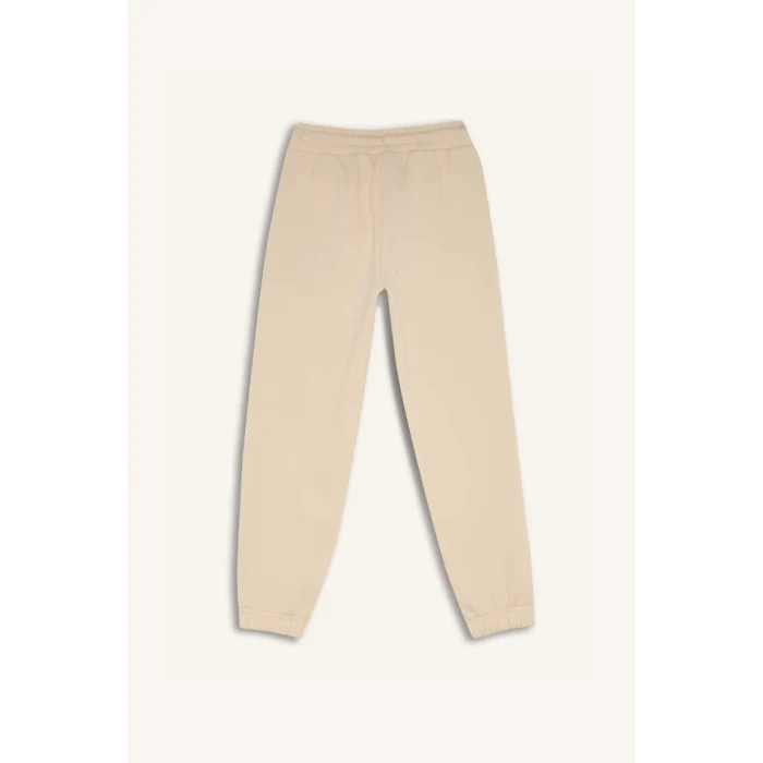 D8092 Kız Çocuk Beli Lastikli Baskılı Pamuklu Jogger Eşofman Altı