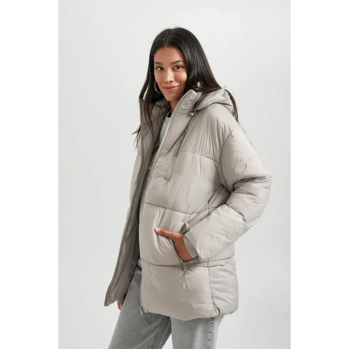 A7167 Su Geçirmez Relax Fit Kapüşonlu Mont
