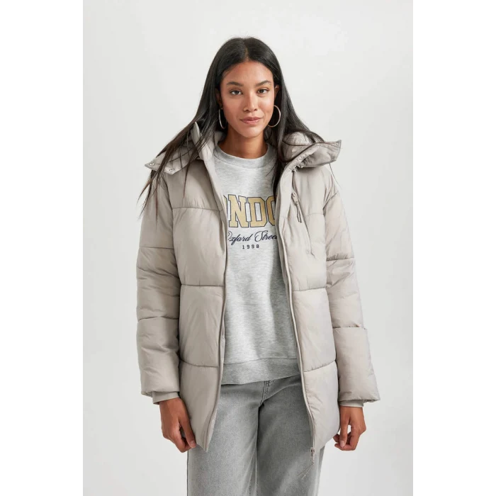 A7167 Su Geçirmez Relax Fit Kapüşonlu Mont