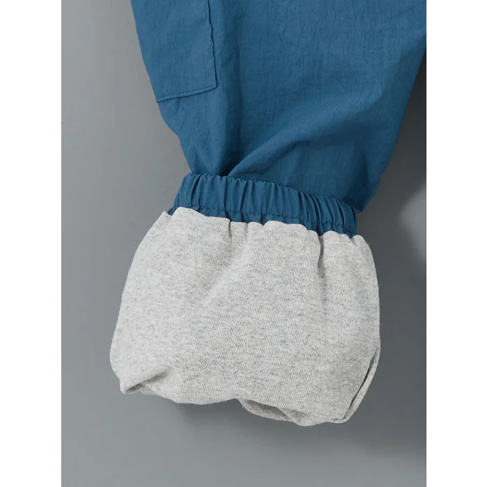 LCW Kids Petrol Bisiklet Yaka Çizgili Erkek Çocuk Sweatshirt ve Pantolon 2li