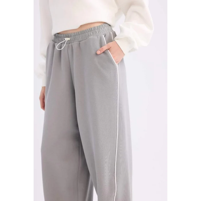 E0163 Coool Beli Lastikli Wide Leg Geniş Bol Paça Eşofman Altı