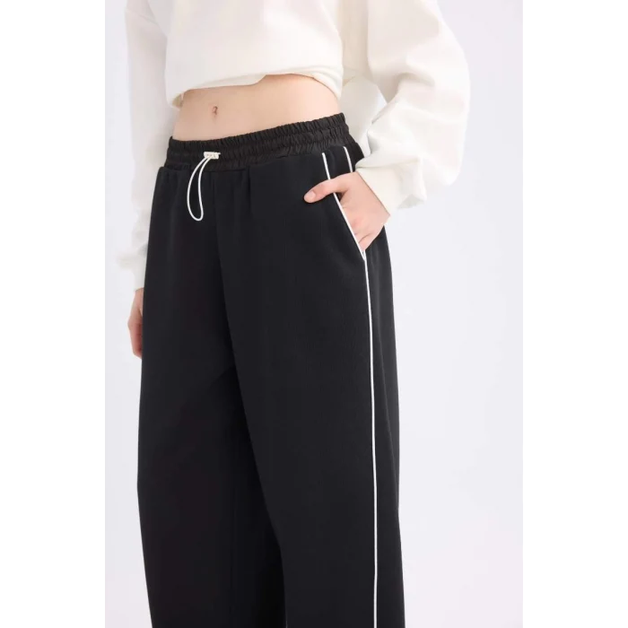 E0163 Coool Beli Lastikli Wide Leg Geniş Bol Paça Eşofman Altı