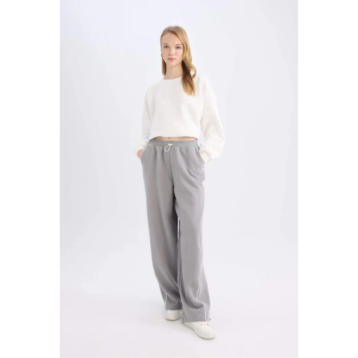 E0163 Coool Beli Lastikli Wide Leg Geniş Bol Paça Eşofman Altı