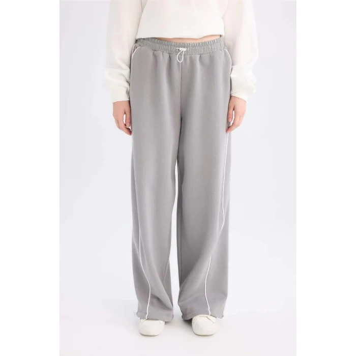 E0163 Coool Beli Lastikli Wide Leg Geniş Bol Paça Eşofman Altı