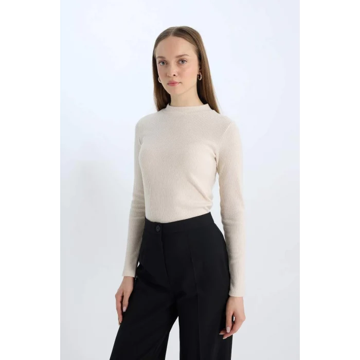 E0296 Regular Fit Fitilli Kaşkorse Uzun Kollu Tunik