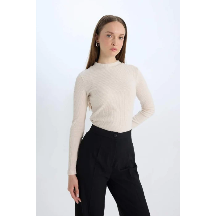 E0296 Regular Fit Fitilli Kaşkorse Uzun Kollu Tunik