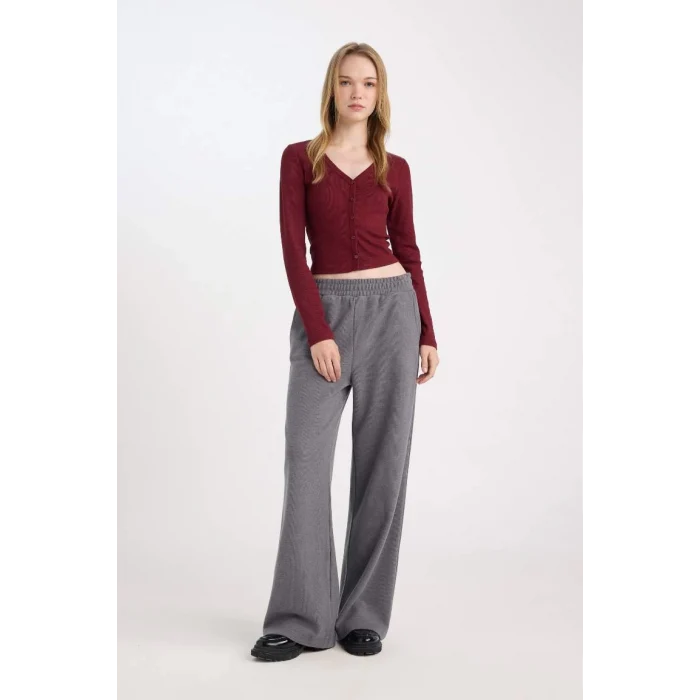 E0742 Wide Leg Cepli Eşofman Altı