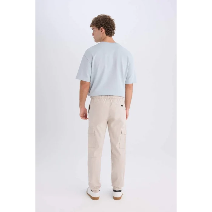 E1037 Jogger Gabardin Pantolon Beli Lastikli Kargo Cepli Lastikli Paça