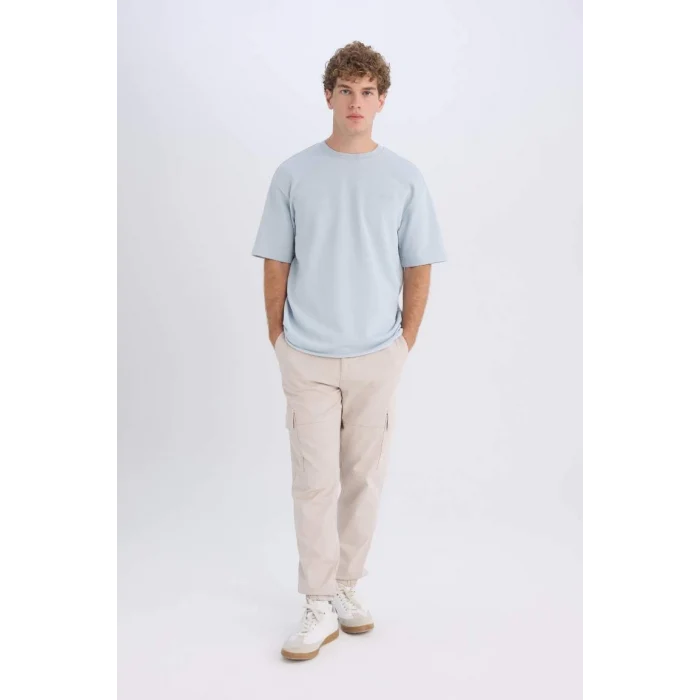 E1037 Jogger Gabardin Pantolon Beli Lastikli Kargo Cepli Lastikli Paça