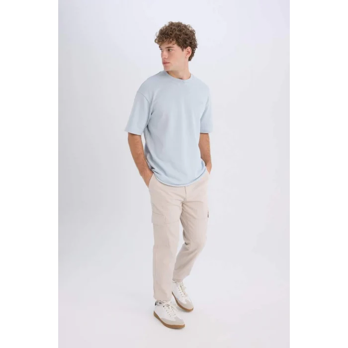 E1037 Jogger Gabardin Pantolon Beli Lastikli Kargo Cepli Lastikli Paça