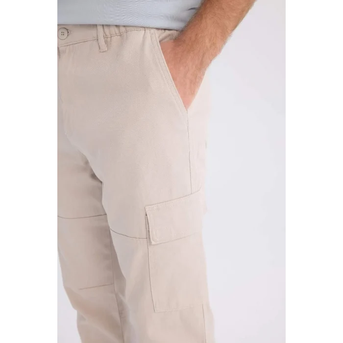E1037 Jogger Gabardin Pantolon Beli Lastikli Kargo Cepli Lastikli Paça
