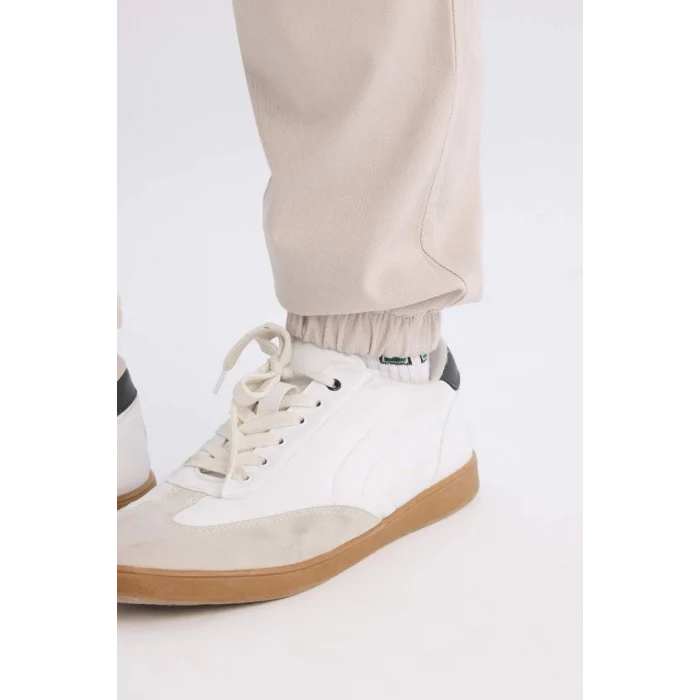 E1037 Jogger Gabardin Pantolon Beli Lastikli Kargo Cepli Lastikli Paça