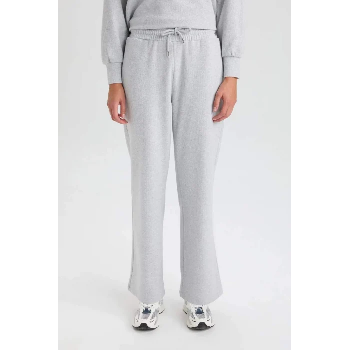 E1998 Lastikli Bağcıklı Basic Düz Cepli Eşofman Alt