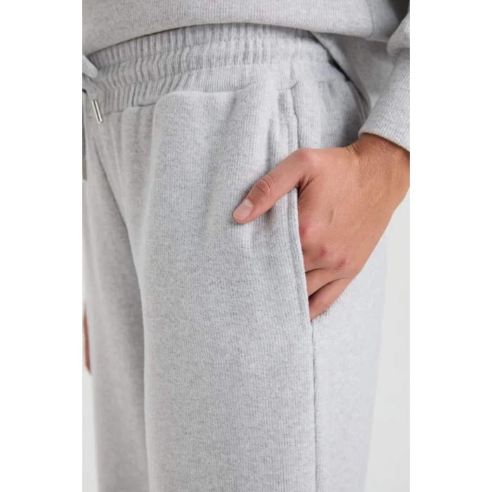 E1998 Lastikli Bağcıklı Basic Düz Cepli Eşofman Alt