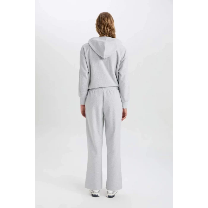 E1998 Lastikli Bağcıklı Basic Düz Cepli Eşofman Alt