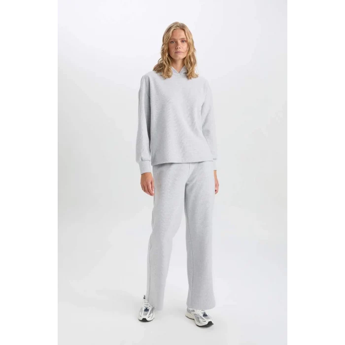 E1998 Lastikli Bağcıklı Basic Düz Cepli Eşofman Alt