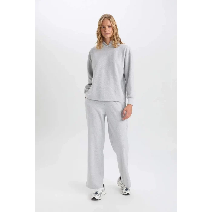 E1998 Lastikli Bağcıklı Basic Düz Cepli Eşofman Alt