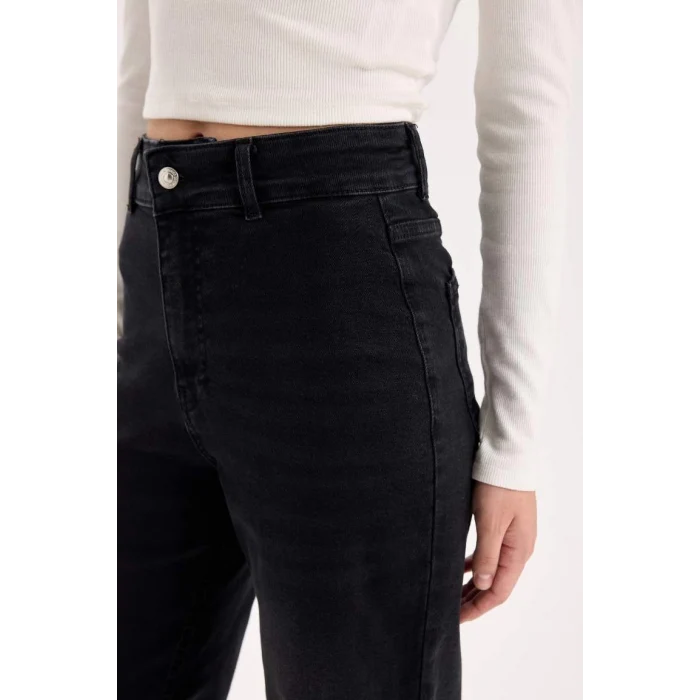 E2159 Culotte Yüksek Bel Uzun Jean Pantolon