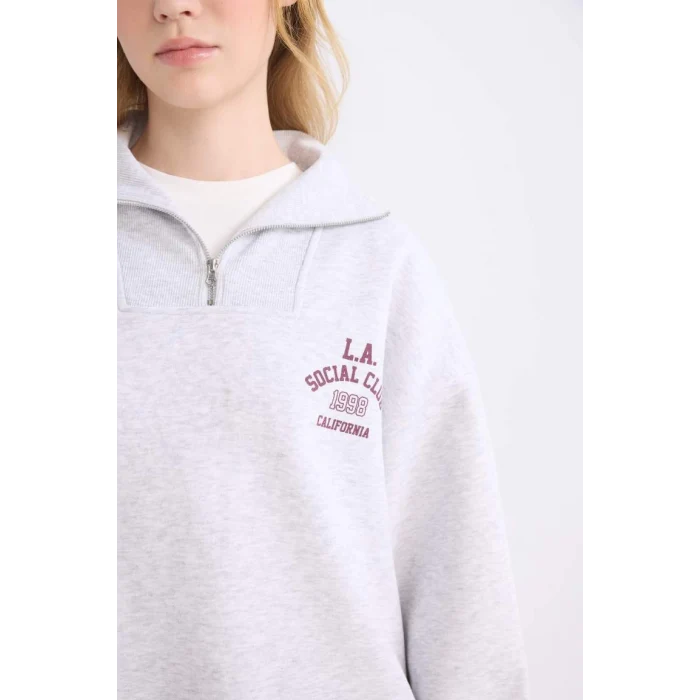 E2433 Coool Oversize Fit Geniş Kalıp Basic Düz Sweatshirt