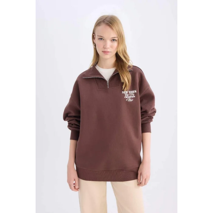 E2433 Coool Oversize Geniş Kalıp Basic Düz Sweatshirt