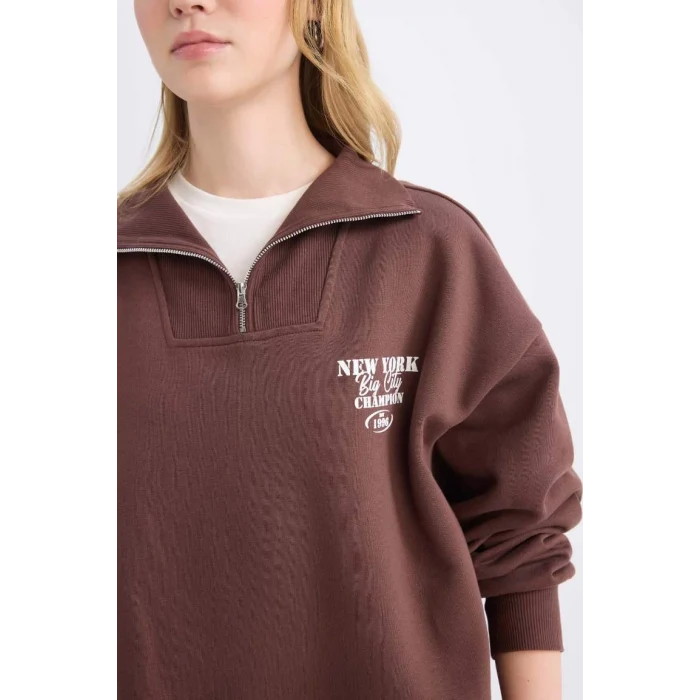 E2433 Coool Oversize Geniş Kalıp Basic Düz Sweatshirt