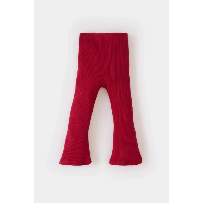 E3312 Kız Bebek Bisiklet Yaka Çizgili Sweatshirt İspanyol Paça Tayt 2li Takım