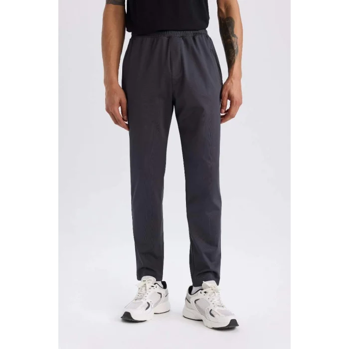 E3930 DeFactoFit Sporcu Jogger Slim Fit Dar Kesim Standart Paça Skuba Dalgıç Kumaş Beli Lastikli Düz Paça Eşofman Altı
