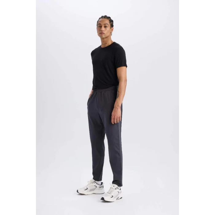 E3930 DeFactoFit Sporcu Jogger Slim Fit Dar Kesim Standart Paça Skuba Dalgıç Kumaş Beli Lastikli Düz Paça Eşofman Altı