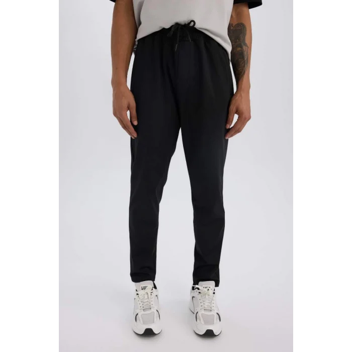 E3930 DeFactoFit Sporcu Jogger Slim Fit Dar Kesim Standart Paça Skuba Dalgıç Kumaş Beli Lastikli Düz Paça Eşofman Altı