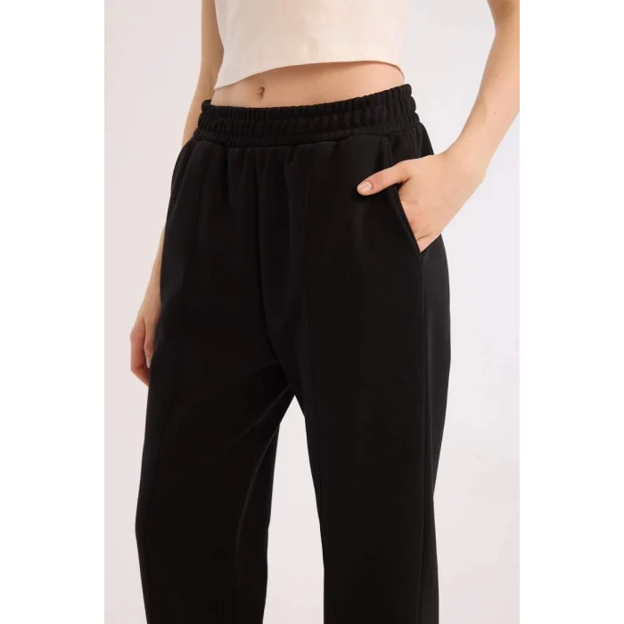 E6300 Coool Kalın Jogger Basic Düz Cepli Beli Paçası Lastikli Eşofman Altı