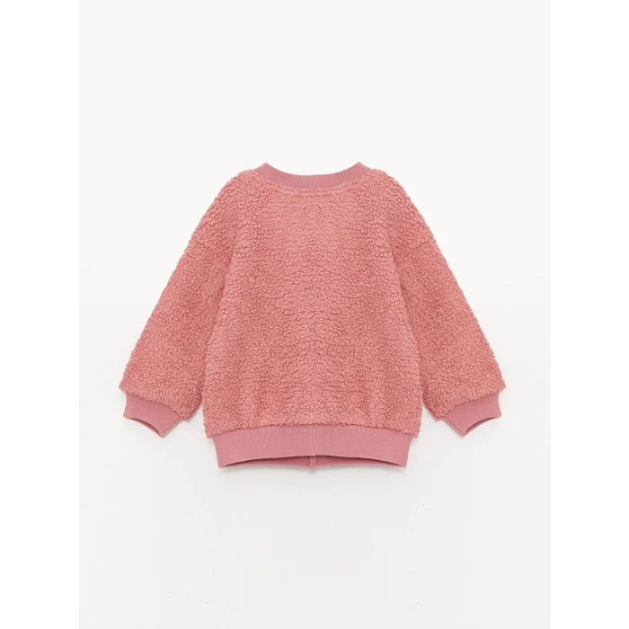 LCW baby Pembe Kız Bebek Fermuarlı Sweatshirt