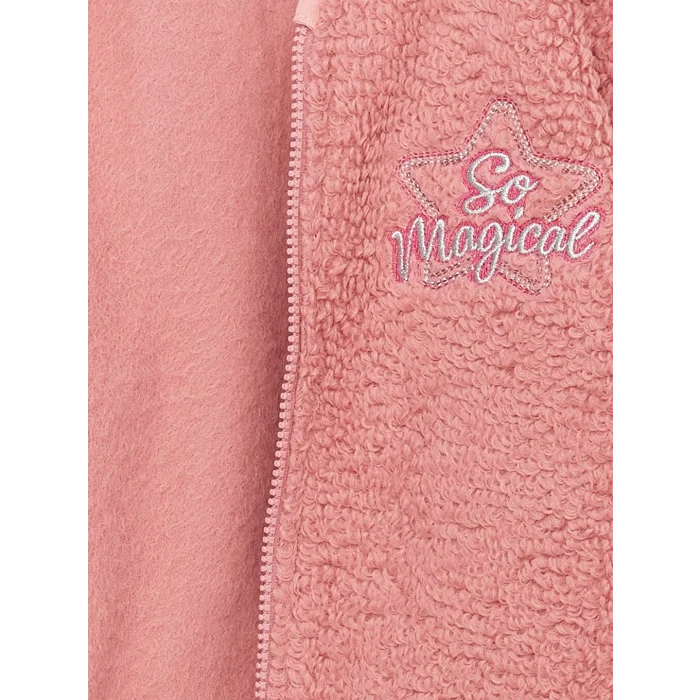 LCW baby Pembe Kız Bebek Fermuarlı Sweatshirt