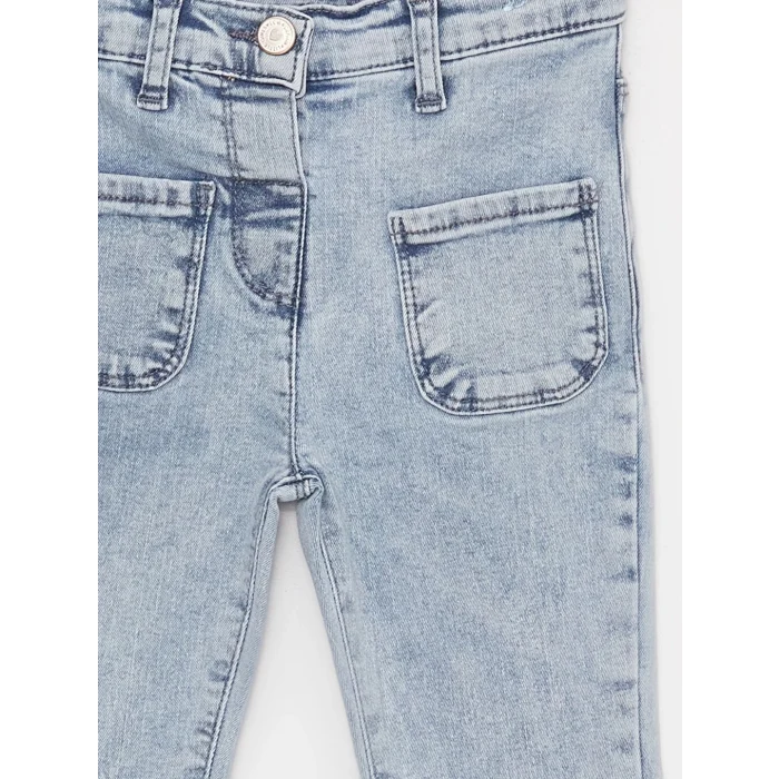 LCW baby Mavi Basic Kız Bebek Jean Pantolon