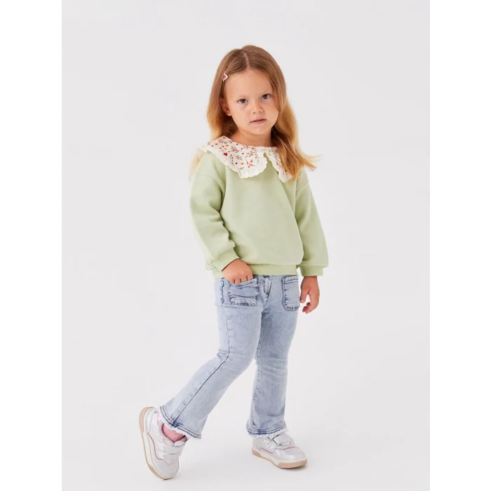 LCW baby Mavi Basic Kız Bebek Jean Pantolon