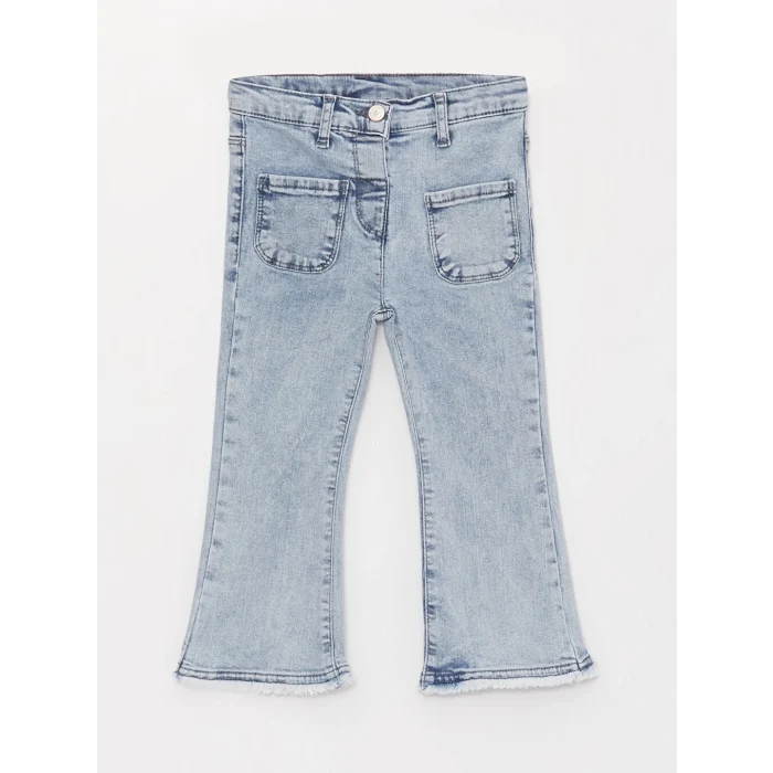 LCW baby Mavi Basic Kız Bebek Jean Pantolon