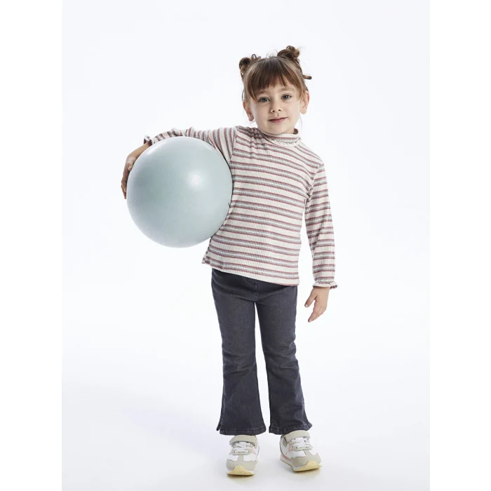 LCW baby Gri İspanyol Paça Kız Bebek Jean Pantolon