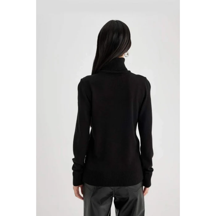 H1651 Regular Fit Yumuşak Dokulu Balıkçı Yaka Basic Düz Triko Kazak