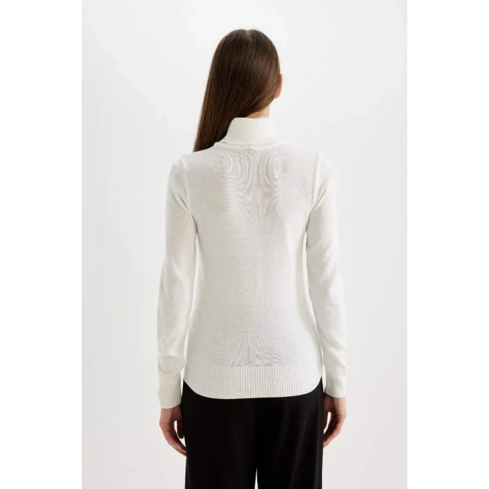 H1651 Regular Fit Yumuşak Dokulu Balıkçı Yaka Basic Düz Triko Kazak