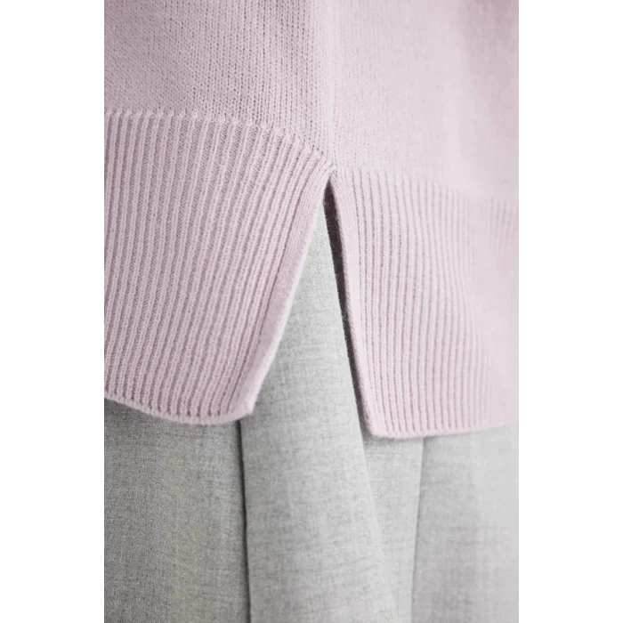 I6913 Regular Fit Yumuşak Dokulu Bisiklet Yaka Reglan Kol Basic Düz Triko Kazak