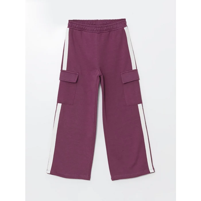 LCW Kids Mürdüm Beli Lastikli Kız Çocuk Kalın Jogger Eşofman Altı