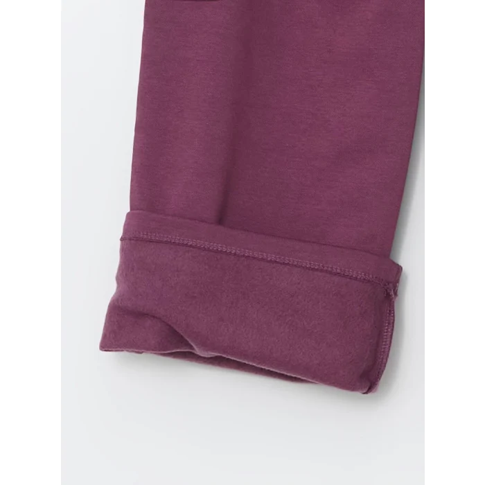 LCW Kids Mürdüm Beli Lastikli Kız Çocuk Kalın Jogger Eşofman Altı