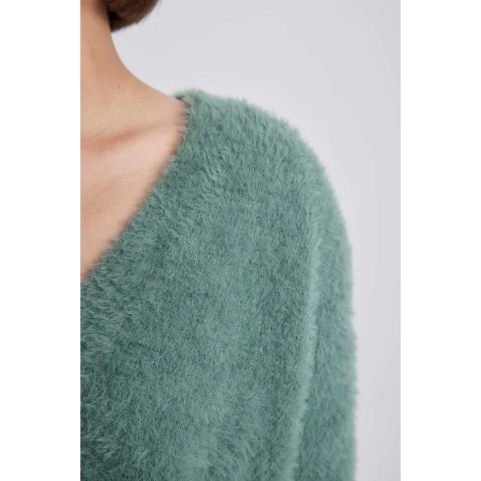 K7886 Oversize Geniş Kalıp V Yaka Triko Hırka