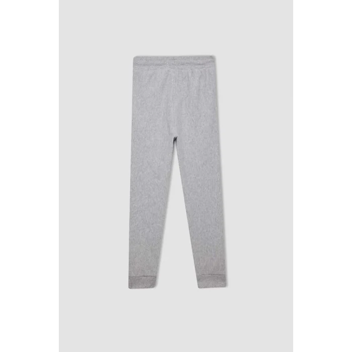 K8846 Gri Beli Paçası Lastikli Cepli Okul Jogger Eşofman Altı
