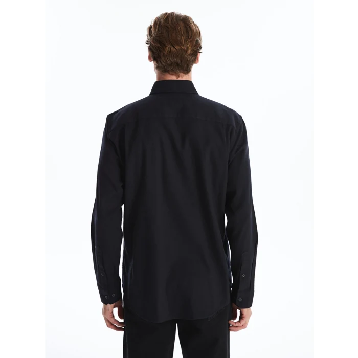 LCWAIKIKI Classic Siyah Regular Fit Uzun Kollu Gabardin Erkek Gömlek