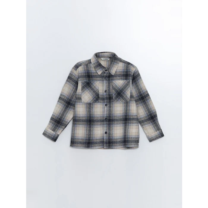 LCW Kids Lacivert Ekose Erkek Çocuk Oduncu Gömlek