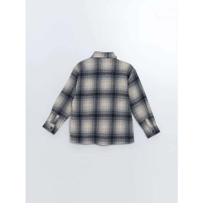 LCW Kids Lacivert Ekose Erkek Çocuk Oduncu Gömlek