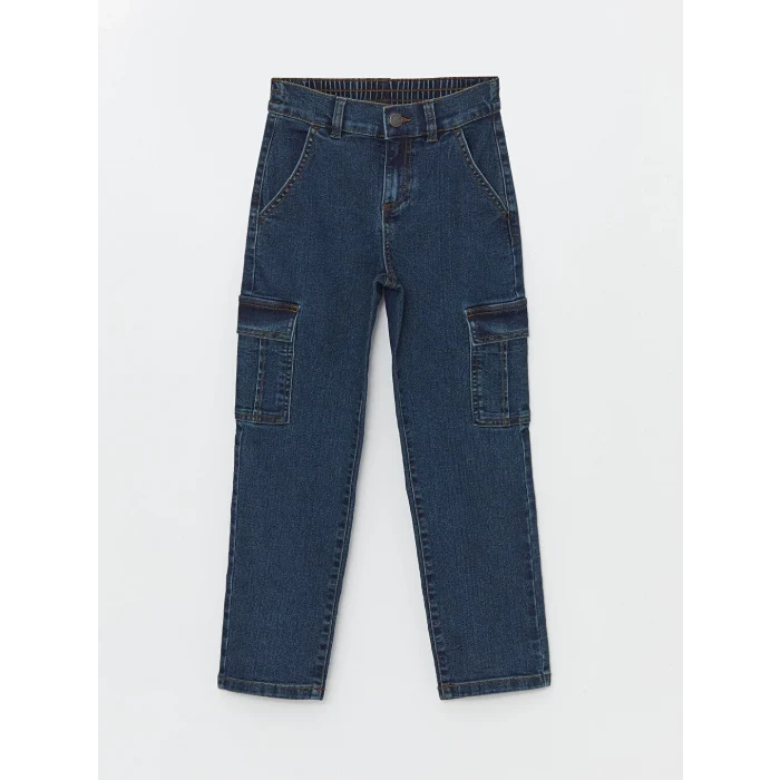 LCW Kids İndigo Beli Lastikli Regular Fit Erkek Çocuk Jean Pantolon